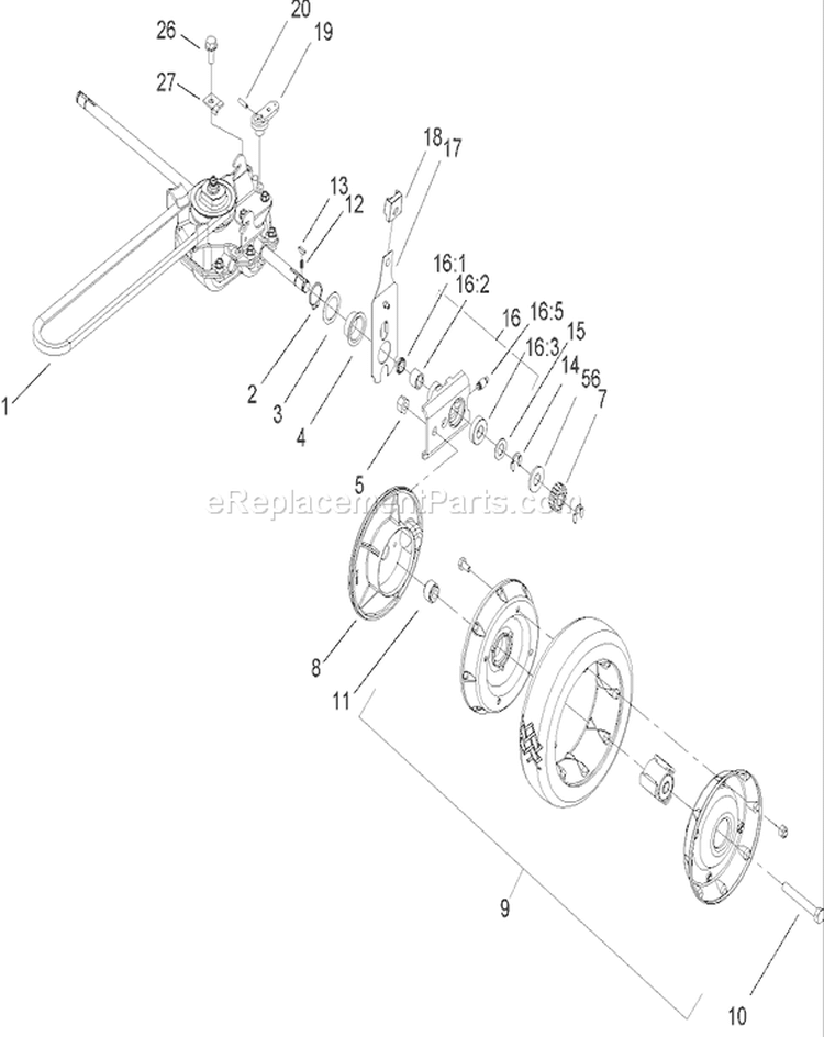 Rear Wheel and Axle Assembly Diagram and Parts List for 22167TE 240000001-240999999 - 2004 Toro Lawn Mower