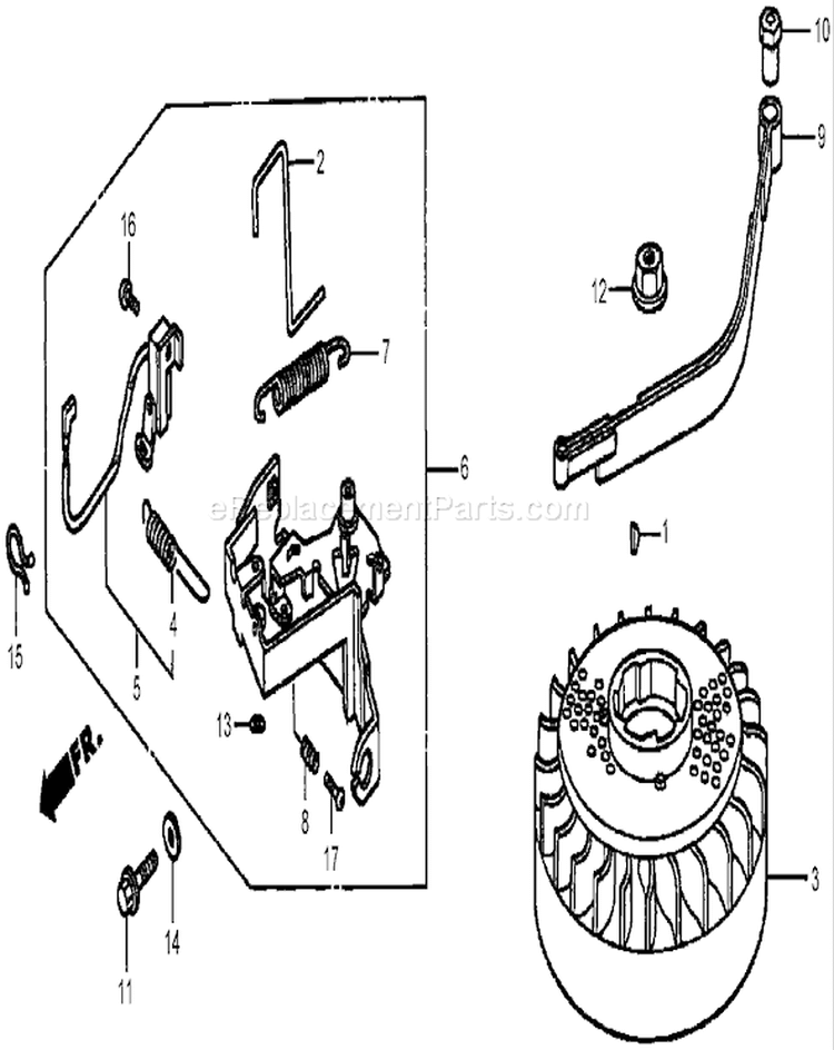 Flywheel Assembly Diagram and Parts List for 22167 270000001-270999999 - 2007 Toro Lawn Mower