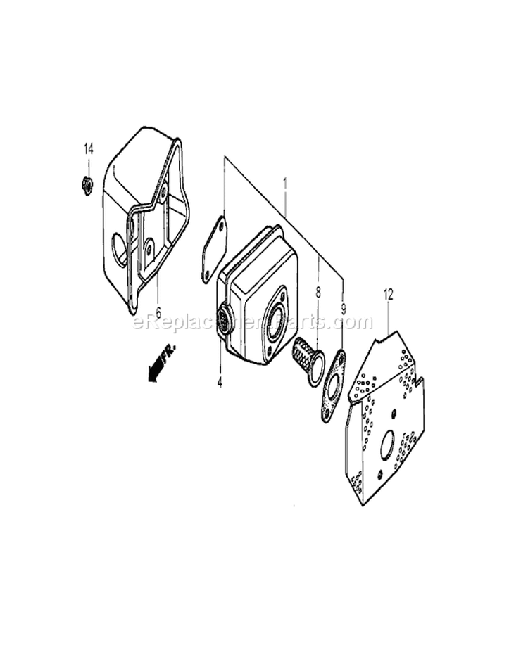 Muffler Assembly Diagram and Parts List for 22167 270000001-270999999 - 2007 Toro Lawn Mower