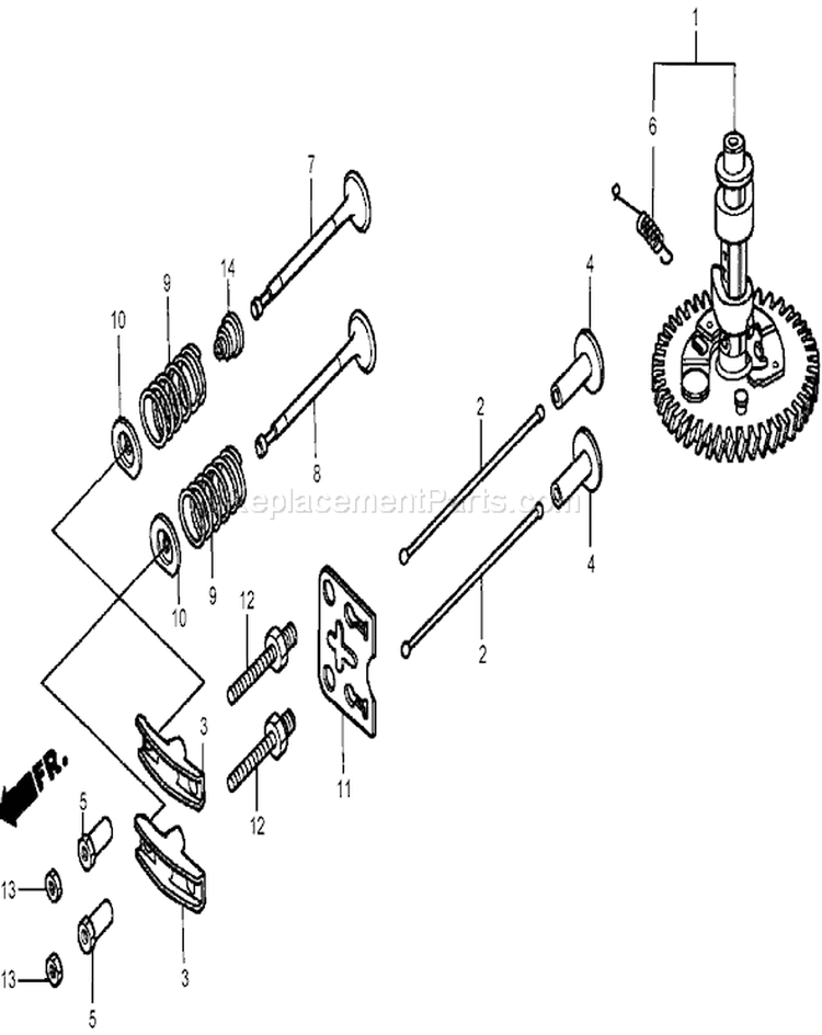 Camshaft Assembly Diagram and Parts List for 22167 270000001-270999999 - 2007 Toro Lawn Mower