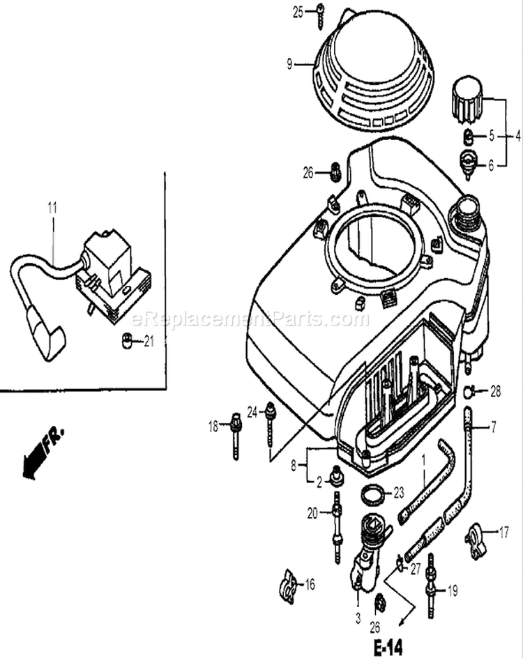 Fan Cover Assembly Diagram and Parts List for 22167 270000001-270999999 - 2007 Toro Lawn Mower