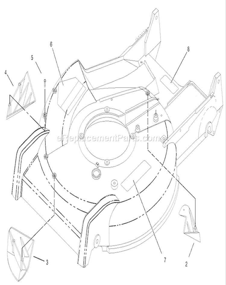 Housing Assembly No. 98-7139 Diagram and Parts List for 22167 230000001-230999999 - 2003 Toro Lawn Mower