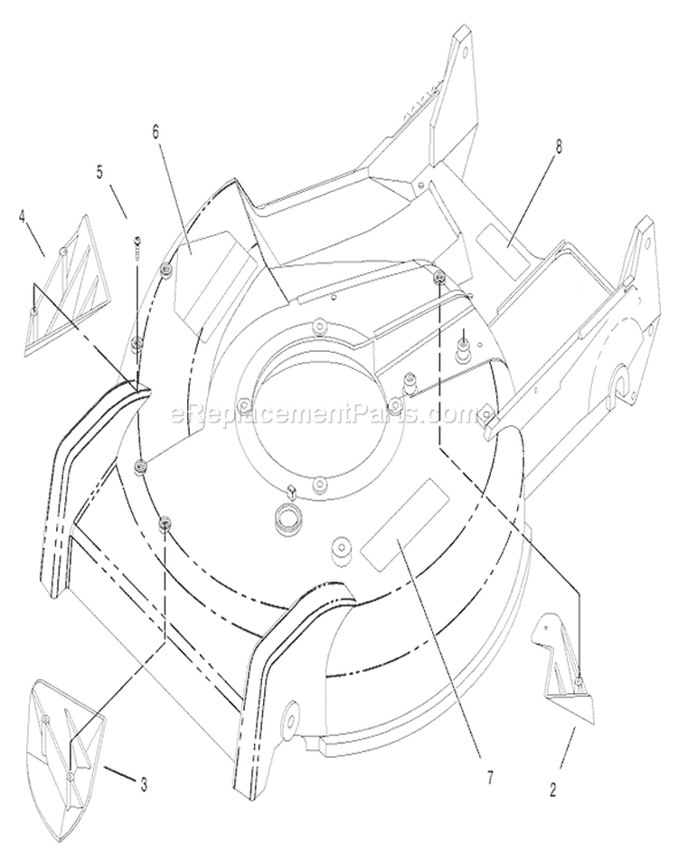 Housing Assembly No. 98-7139 Diagram and Parts List for 22166 230000001-230999999 - 2003 Toro Lawn Mower