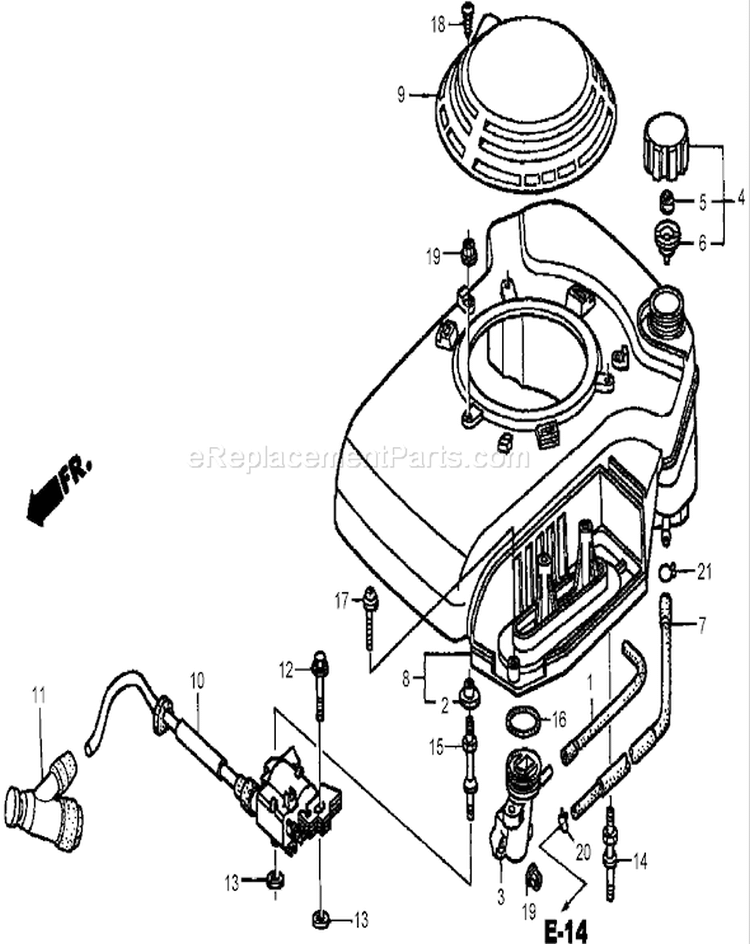 Fan Cover Assembly Diagram and Parts List for 22168 270000001-270999999 - 2007 Toro Lawn Mower