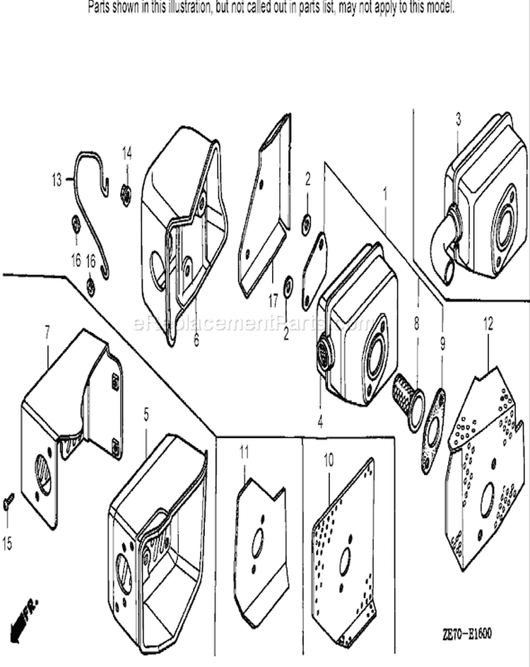 Muffler Assembly Diagram and Parts List for 22168 240000001-240999999 - 2004 Toro Lawn Mower