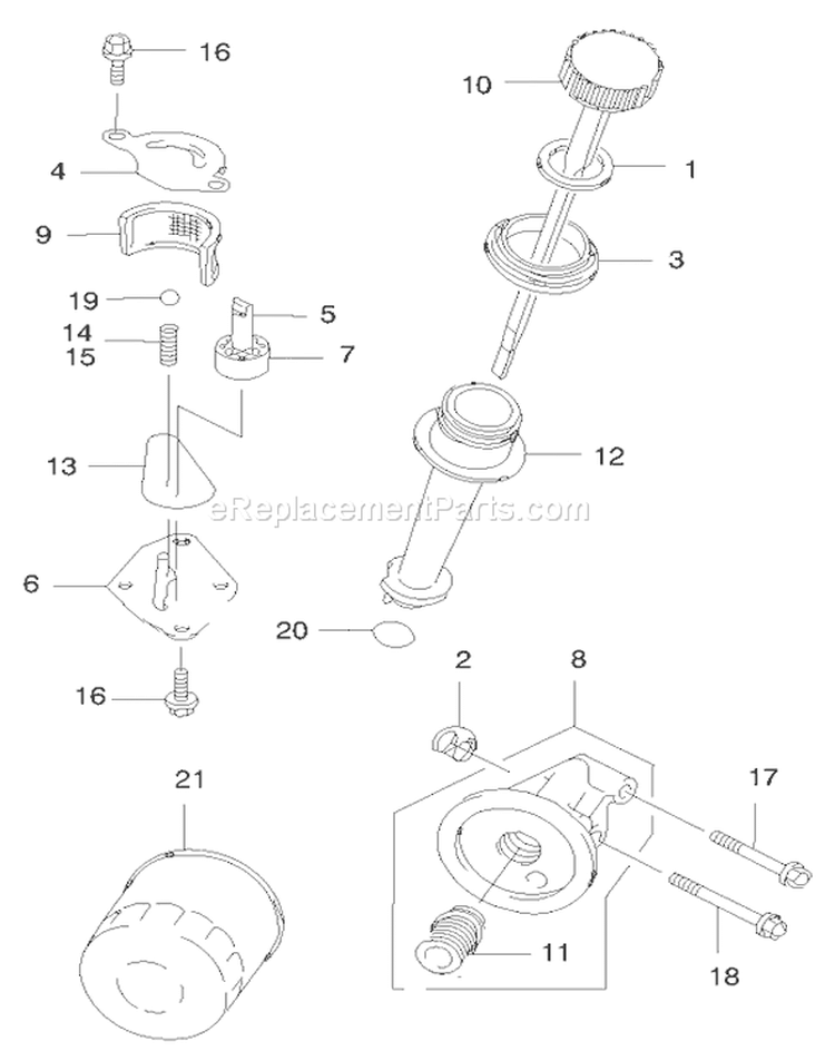 Lubrication Equipment Diagram and Parts List for 22170 200000001-200999999 - 2000 Toro Lawn Mower