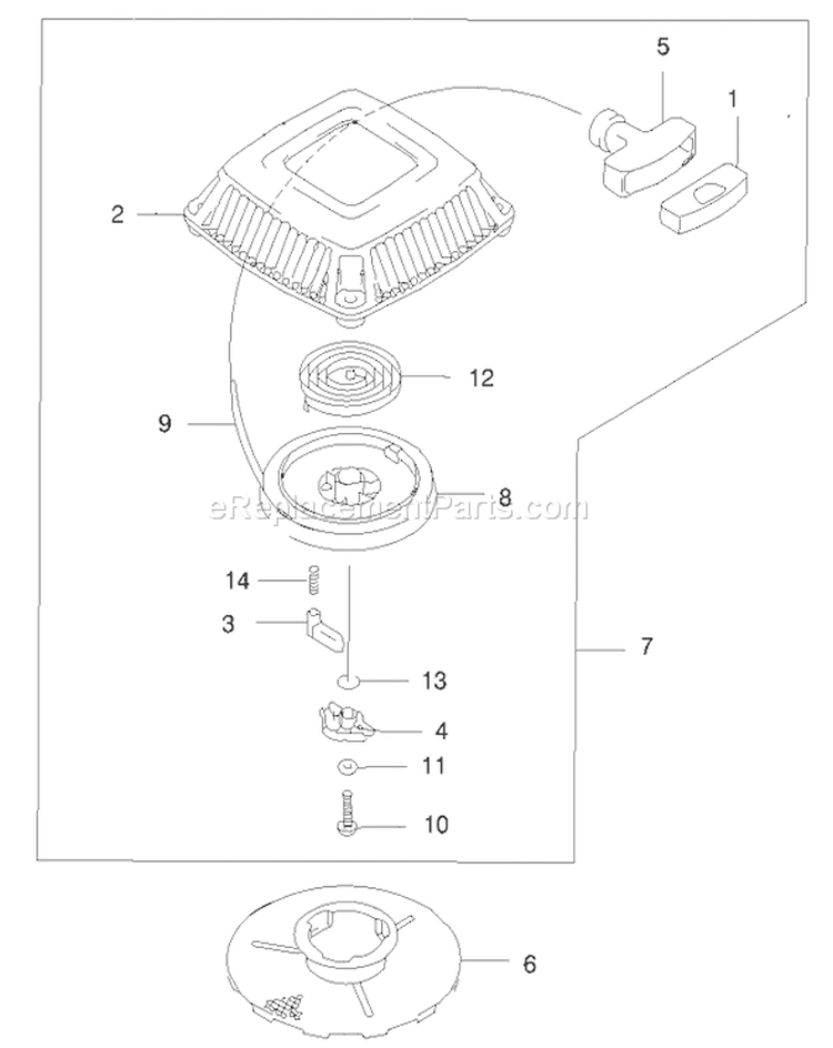 Starter Diagram and Parts List for 22171 200000001-200999999 - 2000 Toro Lawn Mower
