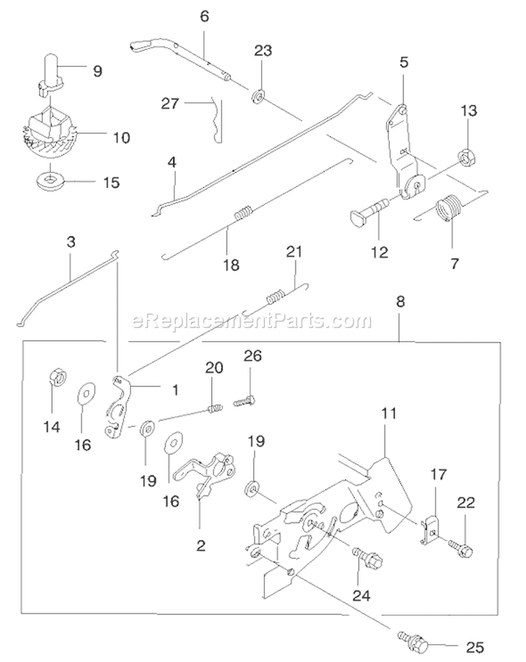 Control Equipment Diagram and Parts List for 22171 200000001-200999999 - 2000 Toro Lawn Mower