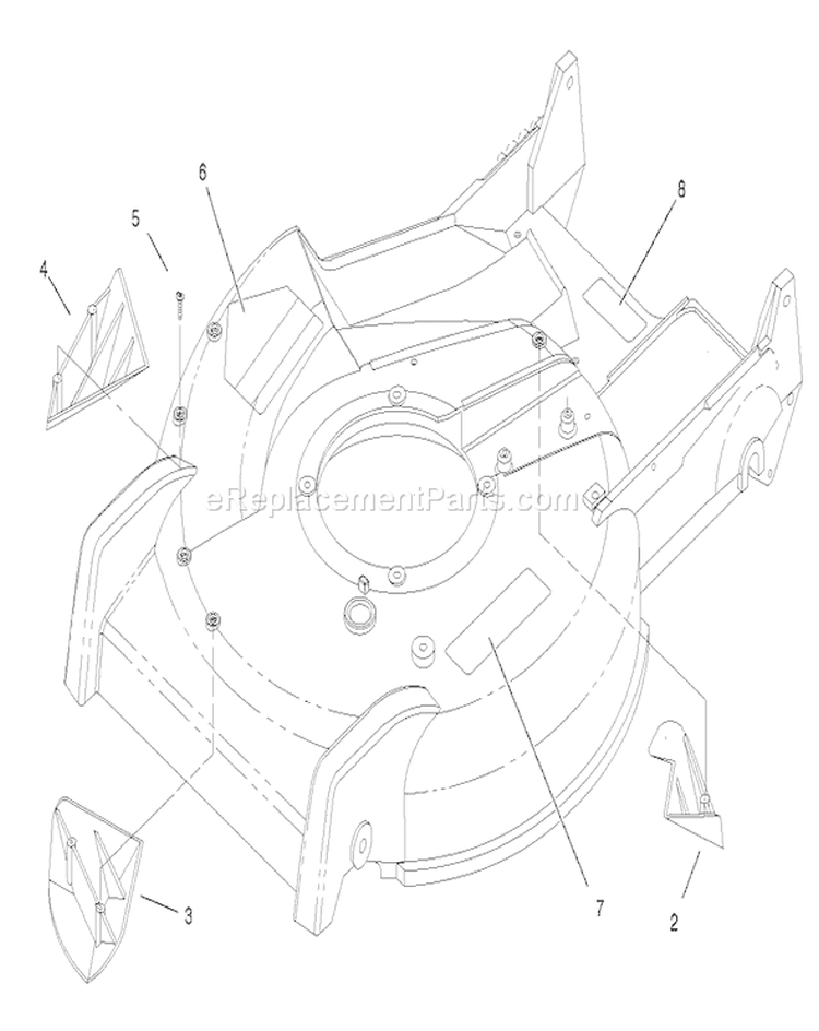 Housing Diagram and Parts List for 22171 220000001-220999999 - 2002 Toro Lawn Mower