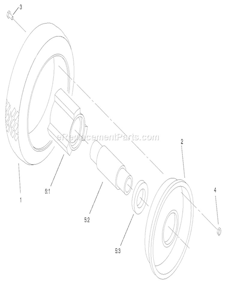 Front Wheel and Tire Assembly Diagram and Parts List for 22171 220000001-220999999 - 2002 Toro Lawn Mower