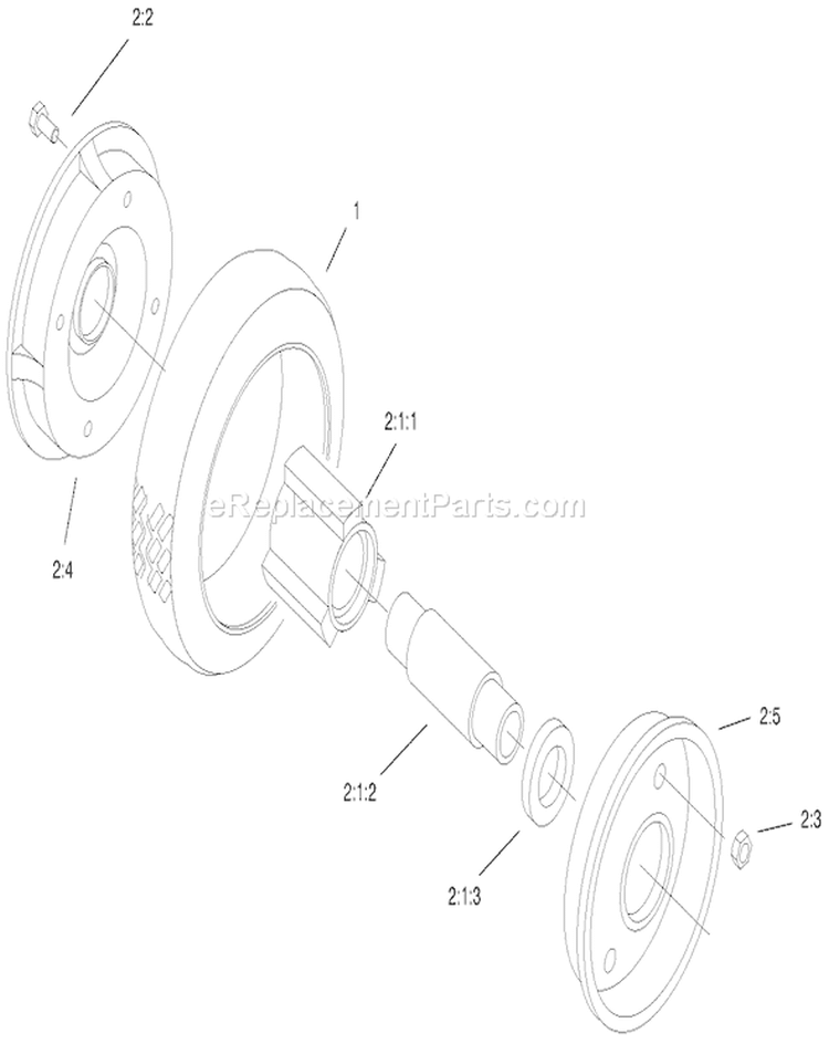 Rear Wheel and Tire Assembly Diagram and Parts List for 22171 9900001-9999999 - 1999 Toro Lawn Mower