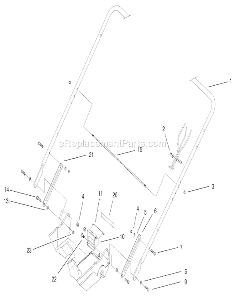Handle Assembly Diagram and Parts List for 22172 200000001-200999999 - 2000 Toro Lawn Mower
