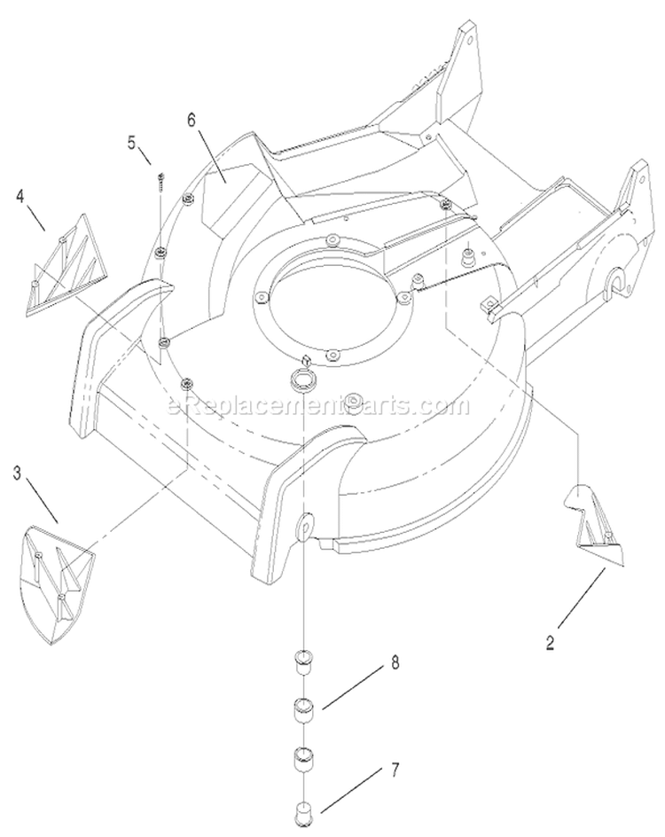Housing Diagram and Parts List for 22172 220000001-220999999 - 2002 Toro Lawn Mower