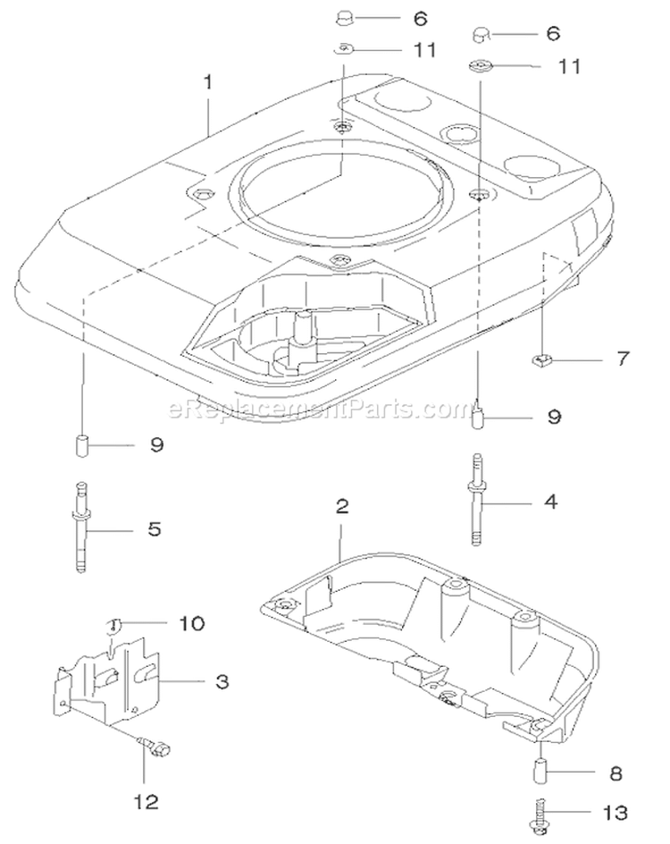 Cover and Cooling Assembly Diagram and Parts List for 22172 220000001-220999999 - 2002 Toro Lawn Mower