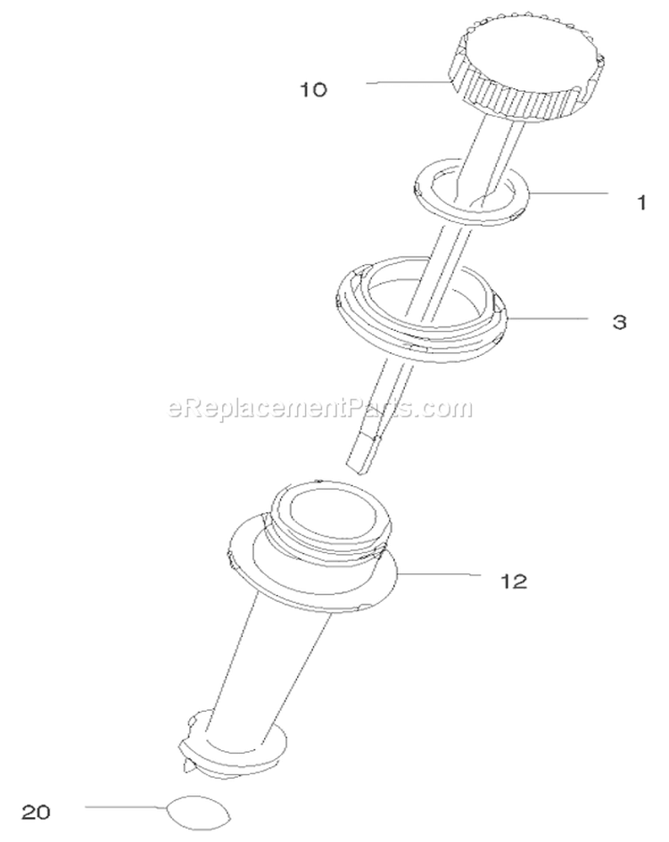 Dipstick Assembly Diagram and Parts List for 22172 220000001-220999999 - 2002 Toro Lawn Mower