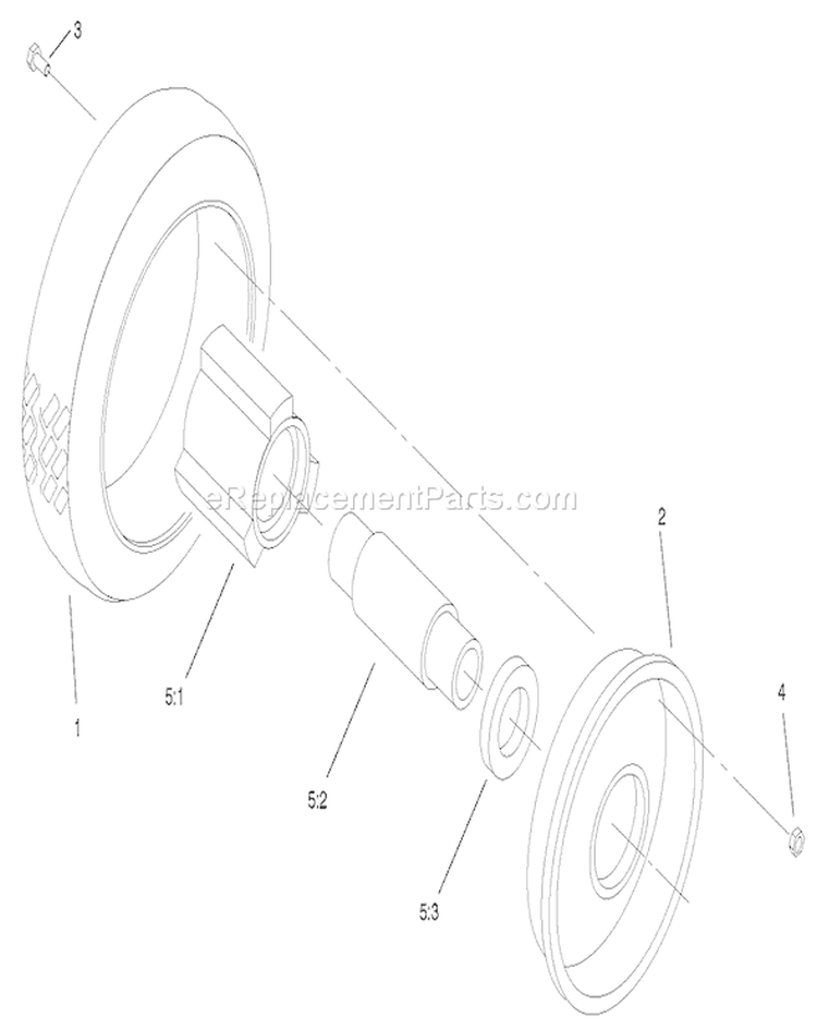 Front Wheel and Tire Assembly Diagram and Parts List for 22172 220000001-220999999 - 2002 Toro Lawn Mower