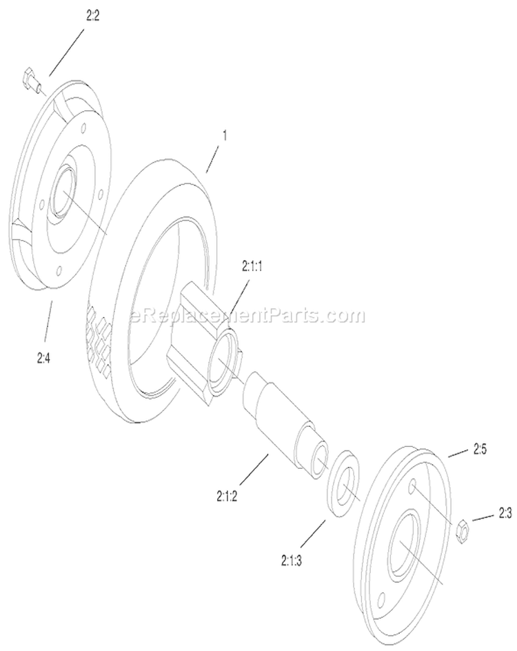 Rear Wheel and Tire Assembly Diagram and Parts List for 22172 9900001-9999999 - 1999 Toro Lawn Mower