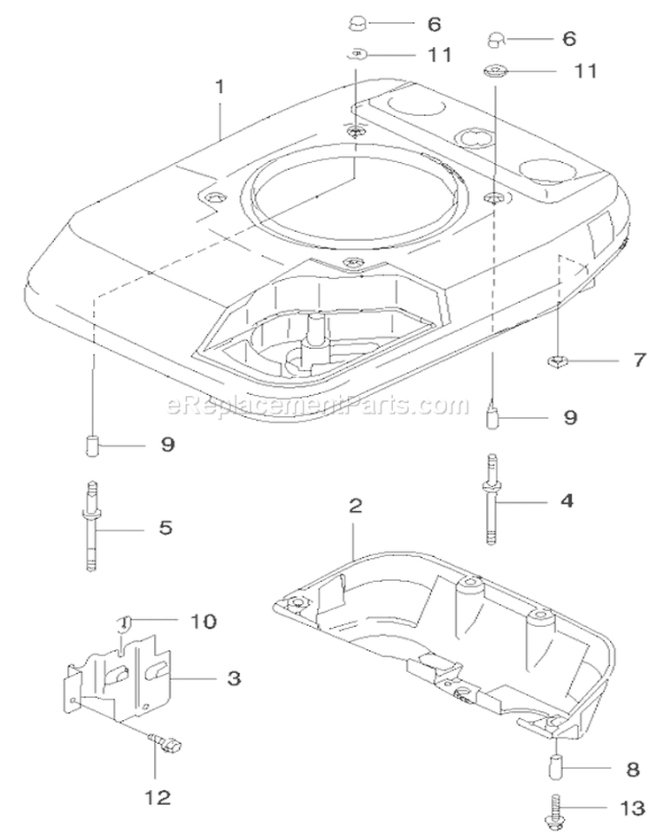 Cooling Equipment Diagram and Parts List for 22172 9900001-9999999 - 1999 Toro Lawn Mower