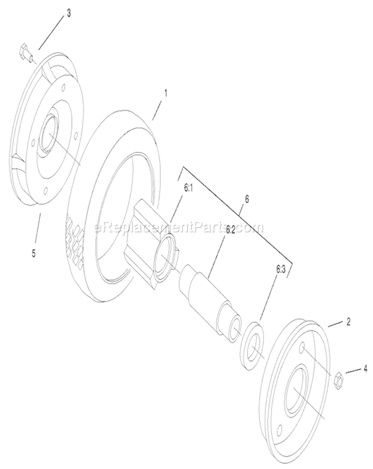 Wheel and Tire Diagram and Parts List for 22173 200000001-200999999 - 2000 Toro Lawn Mower