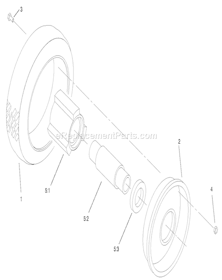 Front Wheel and Tire Assembly Diagram and Parts List for 22173 230000001-230999999 - 2003 Toro Lawn Mower