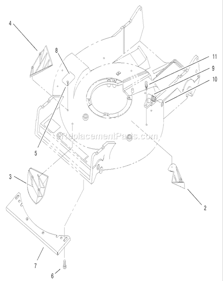 Housing Diagram and Parts List for 22173 230000001-230999999 - 2003 Toro Lawn Mower