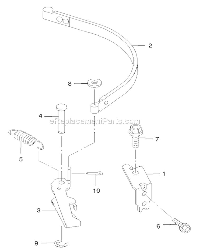 Brake Band Assembly Diagram and Parts List for 22173 230000001-230999999 - 2003 Toro Lawn Mower