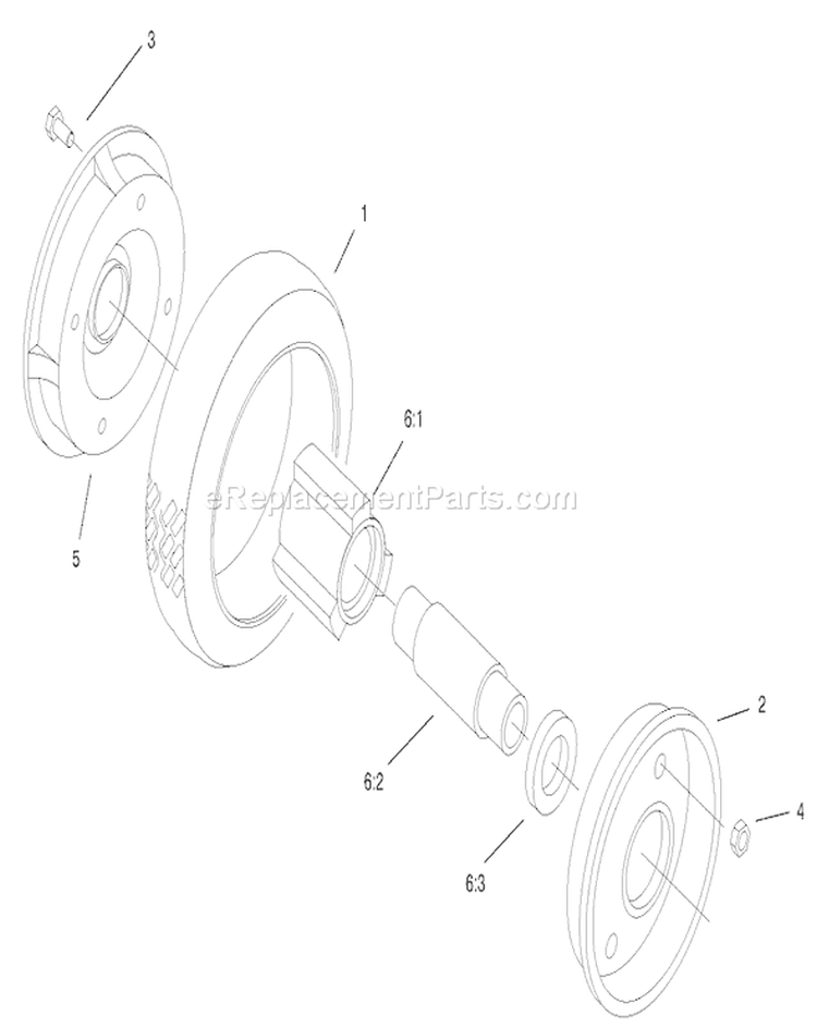 Rear Wheel and Tire Diagram and Parts List for 22173 230000001-230999999 - 2003 Toro Lawn Mower