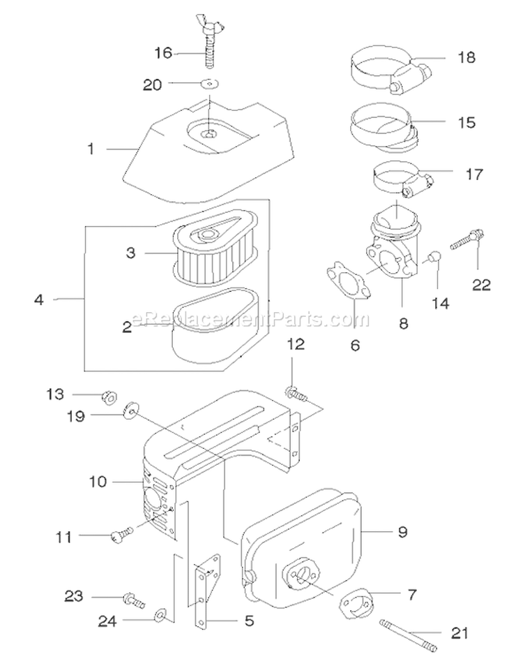 One Line Title Diagram and Parts List for 22174 230000001-230999999 - 2003 Toro Lawn Mower