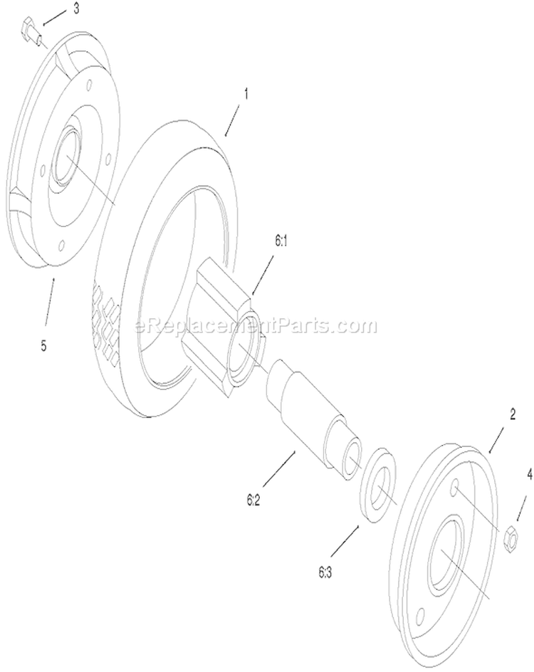 Rear Wheel and Tire Diagram and Parts List for 22174 230000001-230999999 - 2003 Toro Lawn Mower
