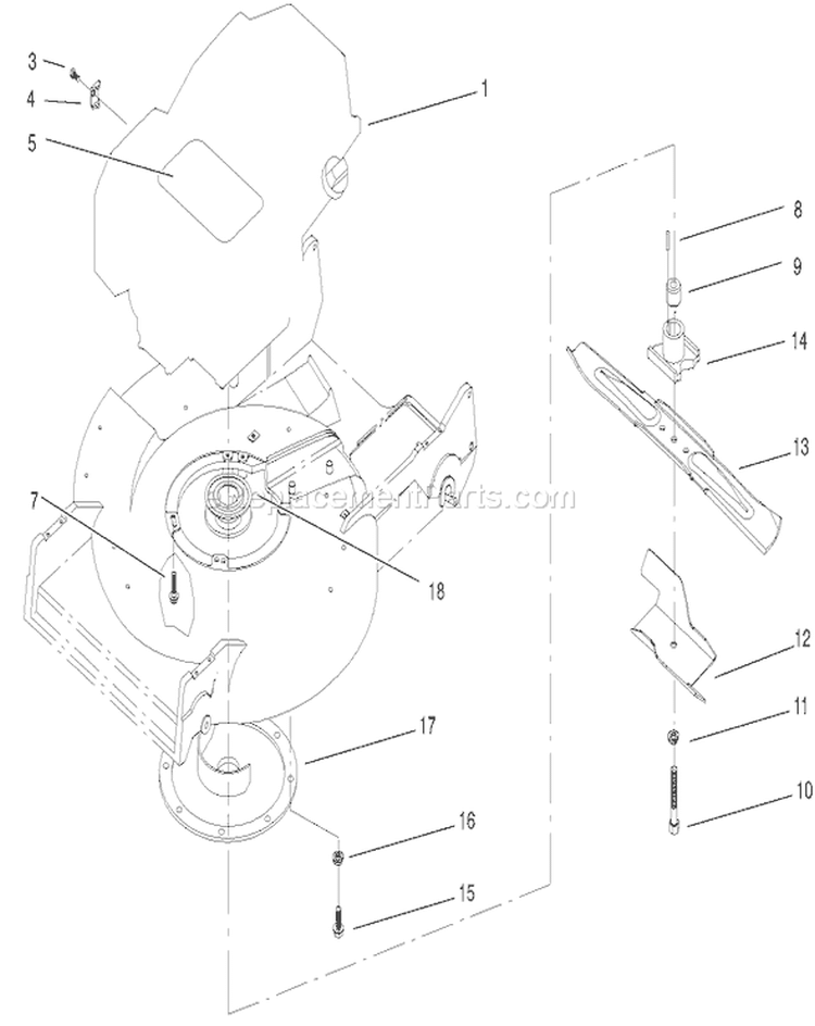 Engine and Blade Assembly Diagram and Parts List for 22174 230000001-230999999 - 2003 Toro Lawn Mower