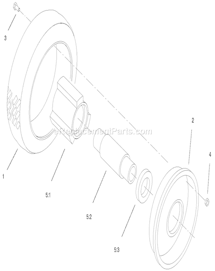 Front Wheel and Tire Assembly Diagram and Parts List for 22174 230000001-230999999 - 2003 Toro Lawn Mower