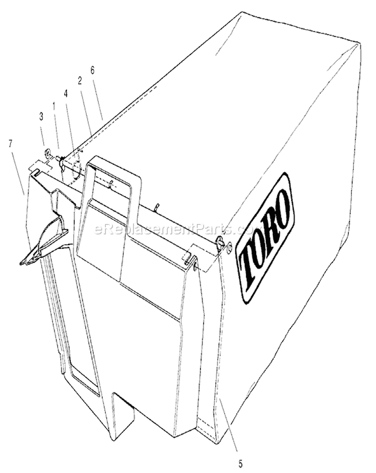Grass Bag Assembly No. 106-0975 Diagram and Parts List for 22167 240000001-240999999 - 2004 Toro Lawn Mower