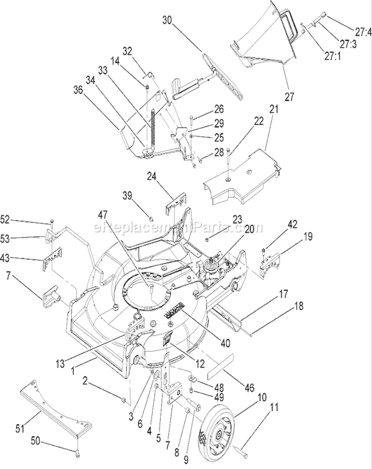 Page O Diagram and Parts List for 22177TE 270000001-270999999 - 2007 Toro Lawn Mower