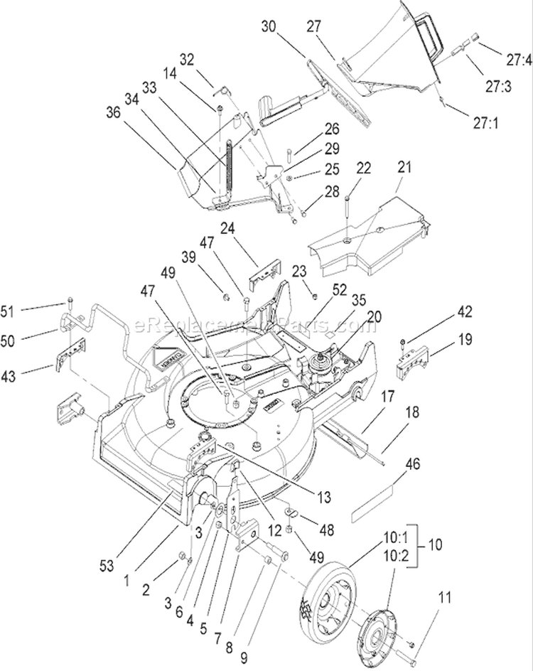 Page G Diagram and Parts List for 22177 250000001-250999999 - 2005 Toro Lawn Mower