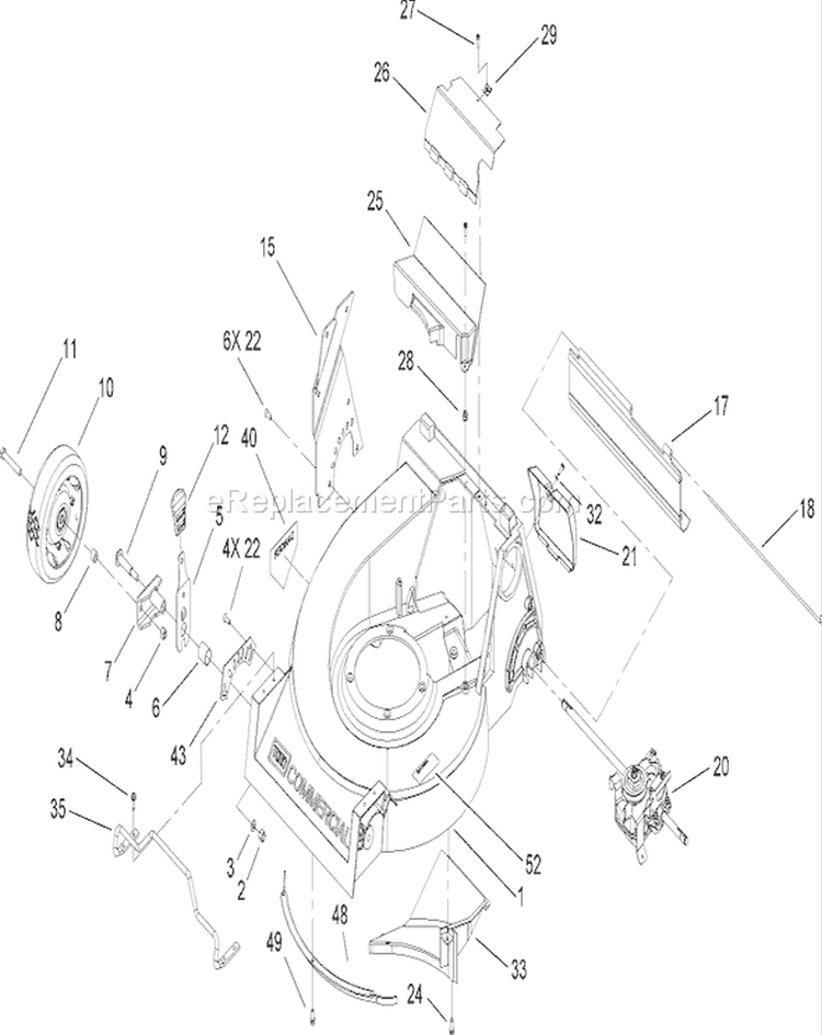 Page M Diagram and Parts List for 22178TE 260000001-260999999 - 2006 Toro Lawn Mower