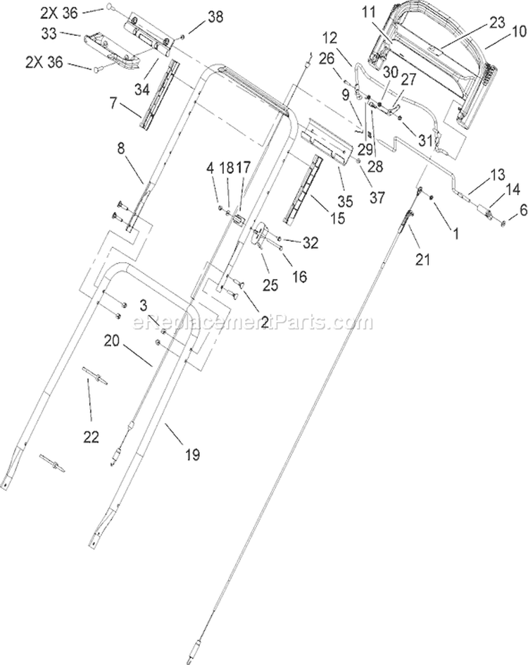Page L Diagram and Parts List for 22179TE 270004001-270999999 - 2007 Toro Lawn Mower