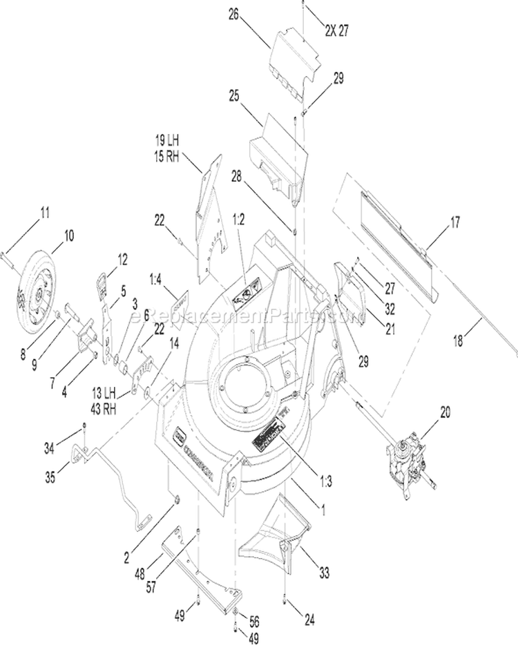 Page M Diagram and Parts List for 22179TE 270004001-270999999 - 2007 Toro Lawn Mower
