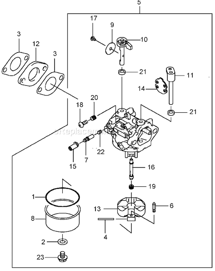 Page B Diagram and Parts List for 22177 250000001-250999999 - 2005 Toro Lawn Mower