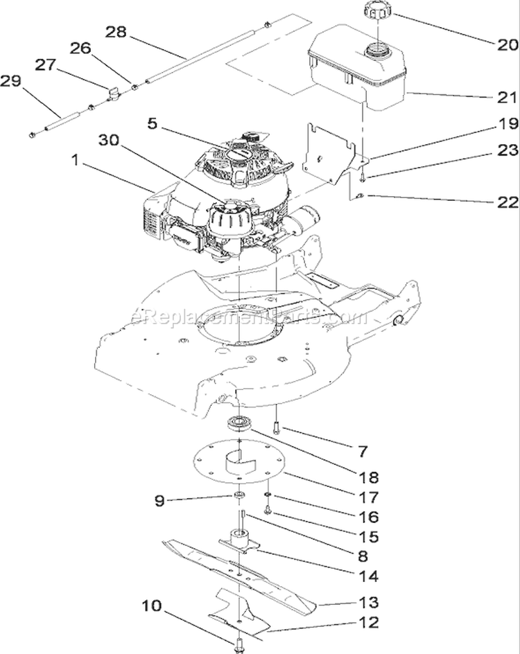 Page H Diagram and Parts List for 22187 290000001-290999999 - 2009 Toro Lawn Mower
