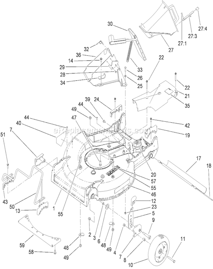 Page J Diagram and Parts List for 22188TE 310000001-310999999 - 2010 Toro Lawn Mower