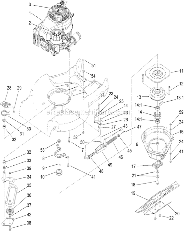 Page B Diagram and Parts List for 22188TE 310000001-310999999 - 2010 Toro Lawn Mower