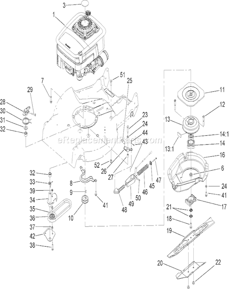Page H Diagram and Parts List for 22188 270000001-270999999 - 2007 Toro Lawn Mower
