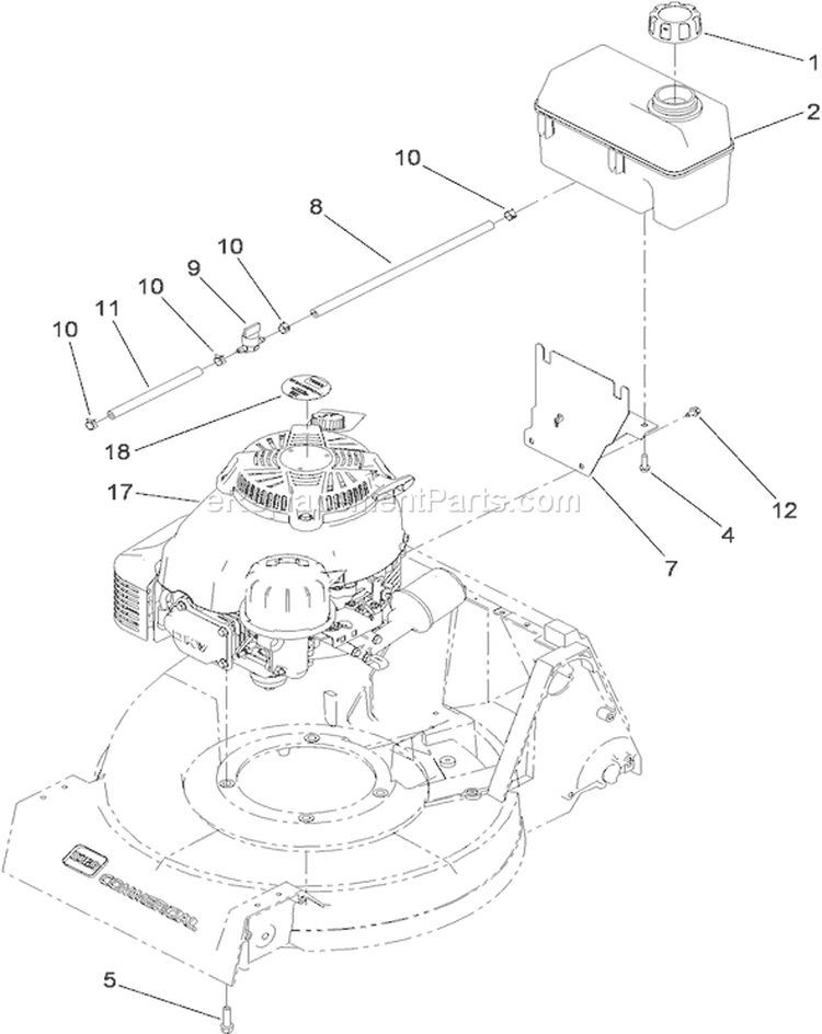 Page B Diagram and Parts List for 22189TE 310000001-310999999 - 2010 Toro Lawn Mower