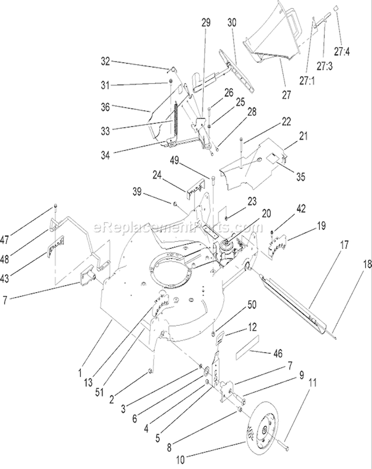 Page M Diagram and Parts List for 22190 270000001-270999999 - 2007 Toro Lawn Mower