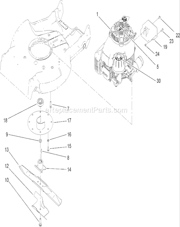 21in Heavy-Duty Recycler/Rear Bagger Lawn Mower Diagram and Parts List for 22190 310000001-310999999 - 2010 Toro Lawn Mower