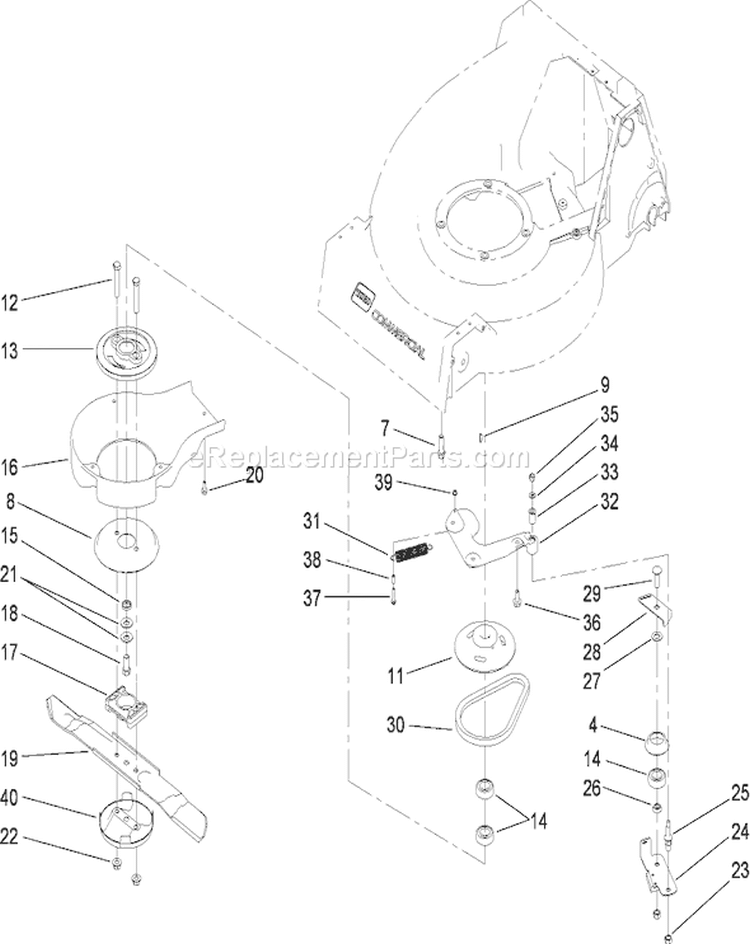 Page B Diagram and Parts List for 22192 270000001-270999999 - 2007 Toro Lawn Mower