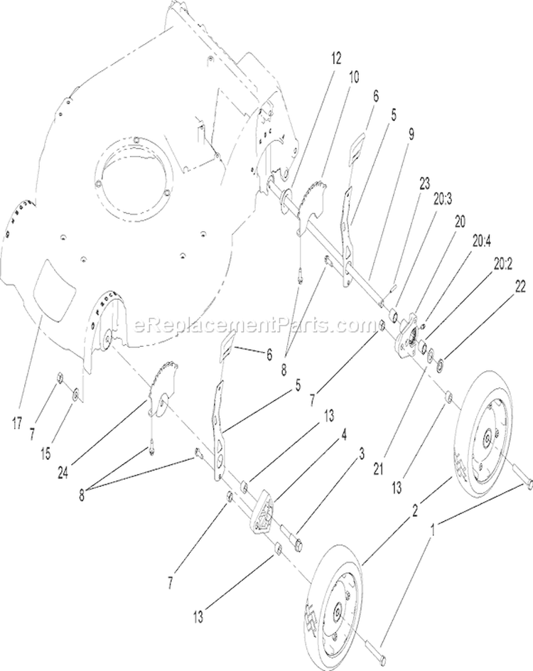 Height-of-Cut Assembly Diagram and Parts List for 22163 270000001-270999999 - 2007 Toro Lawn Mower