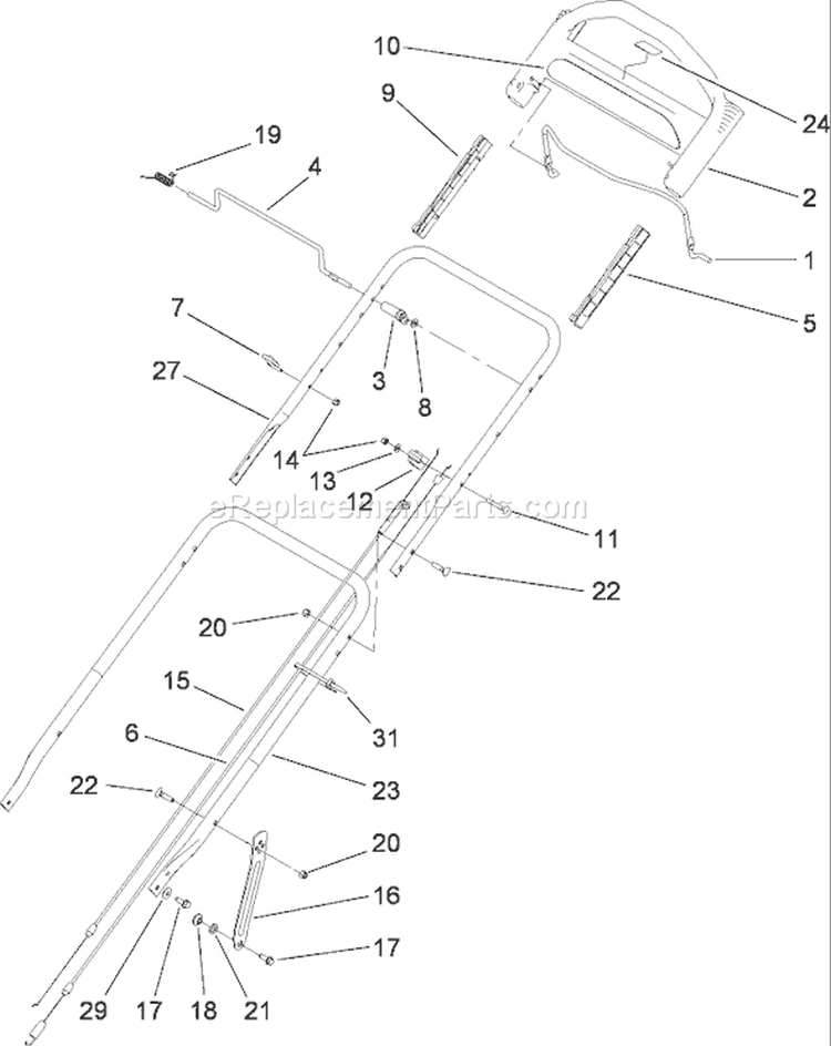 Page K Diagram and Parts List for 22194 270000001-270999999 - 2007 Toro Lawn Mower