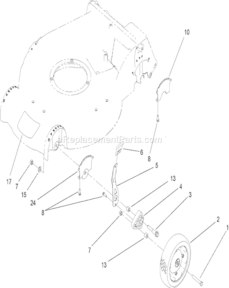 Height-of-Cut Assembly Diagram and Parts List for 22164TE 280000001-280999999 - 2008 Toro Lawn Mower