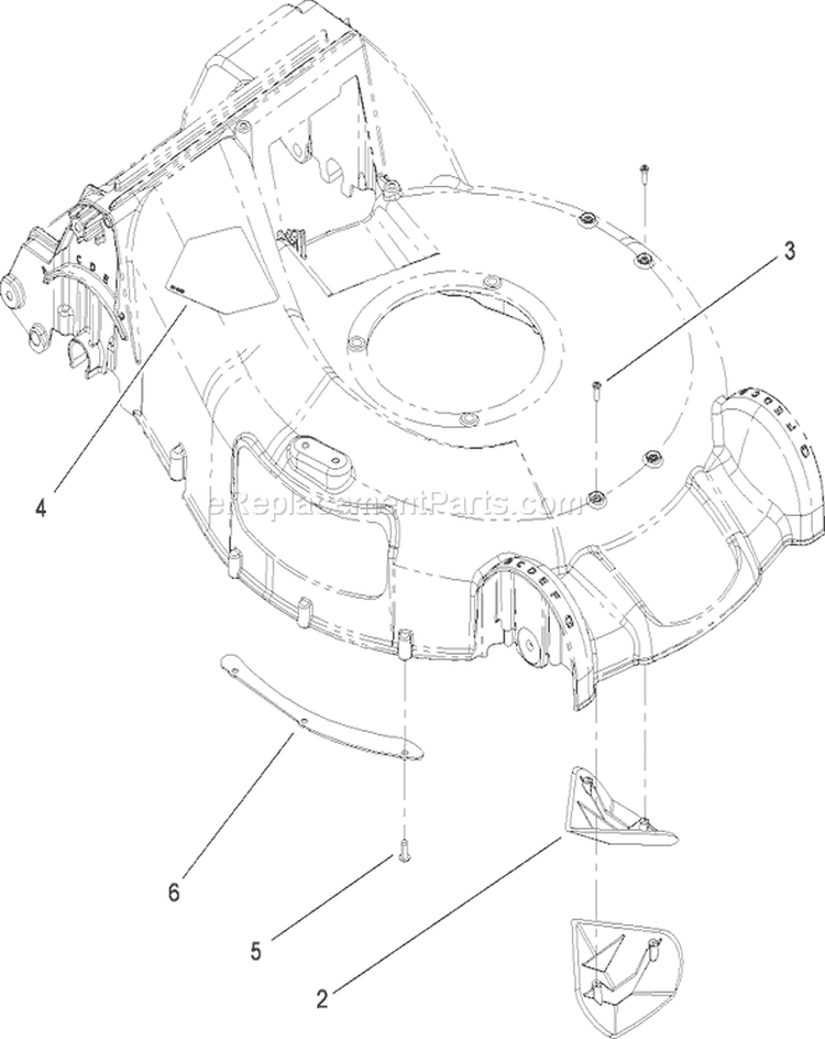 Housing Assembly No. 108-4750 Diagram and Parts List for 22164TE 280000001-280999999 - 2008 Toro Lawn Mower